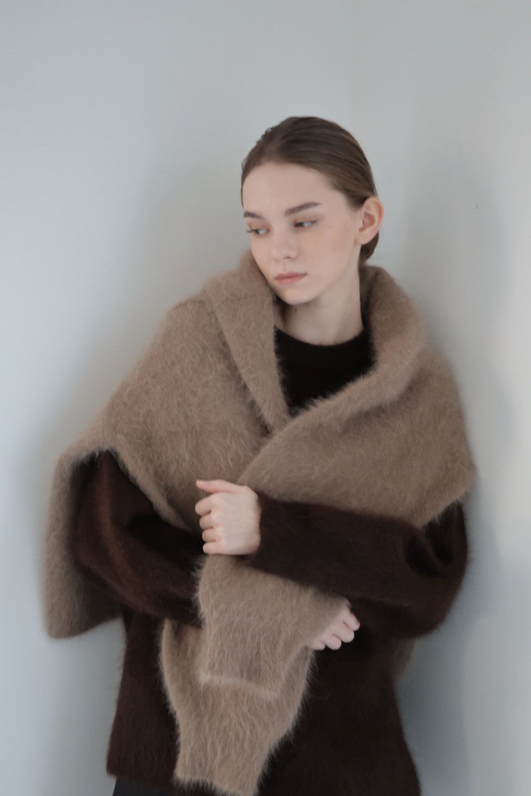 round neck angora knit