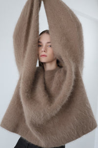 round neck angora knit