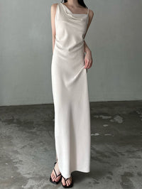 asymmetry drape cami dress