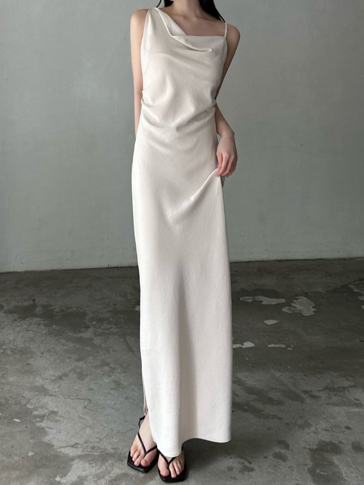 asymmetry drape cami dress