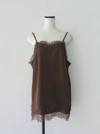 lace layered satin cami blouse