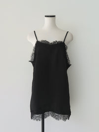 lace layered satin cami blouse
