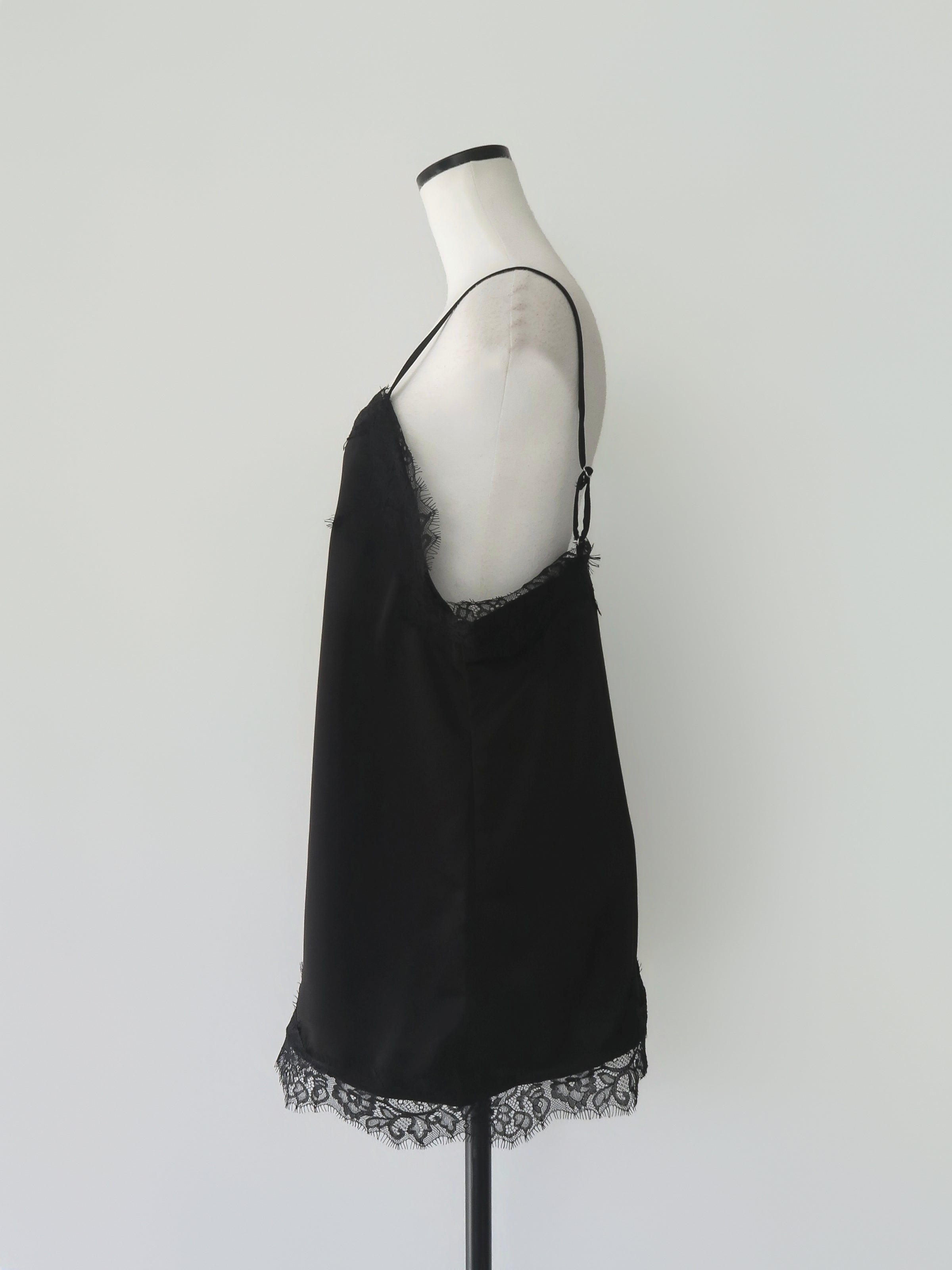 lace layered satin cami blouse