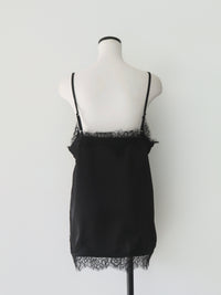 lace layered satin cami blouse