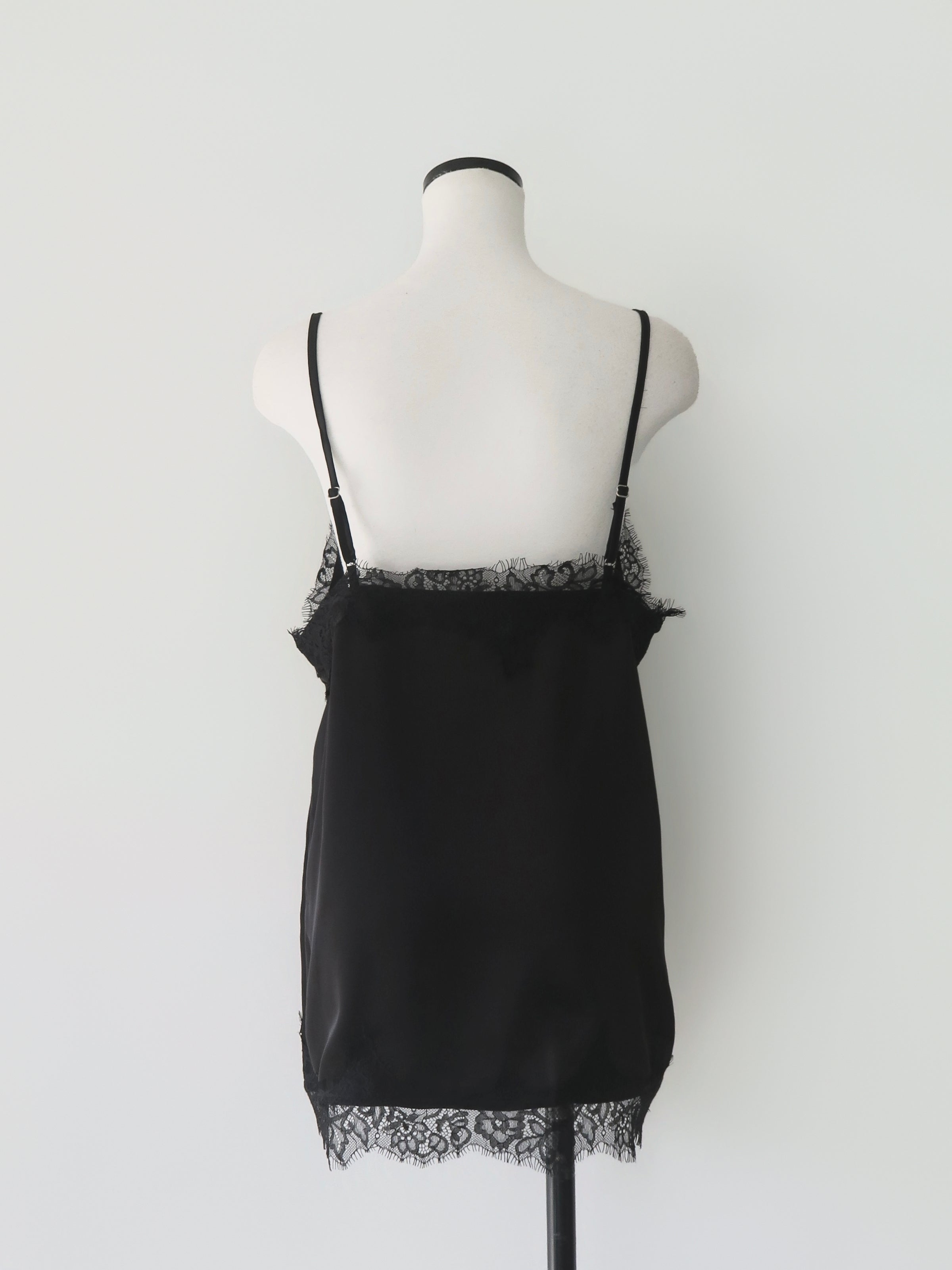lace layered satin cami blouse