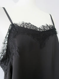 lace layered satin cami blouse