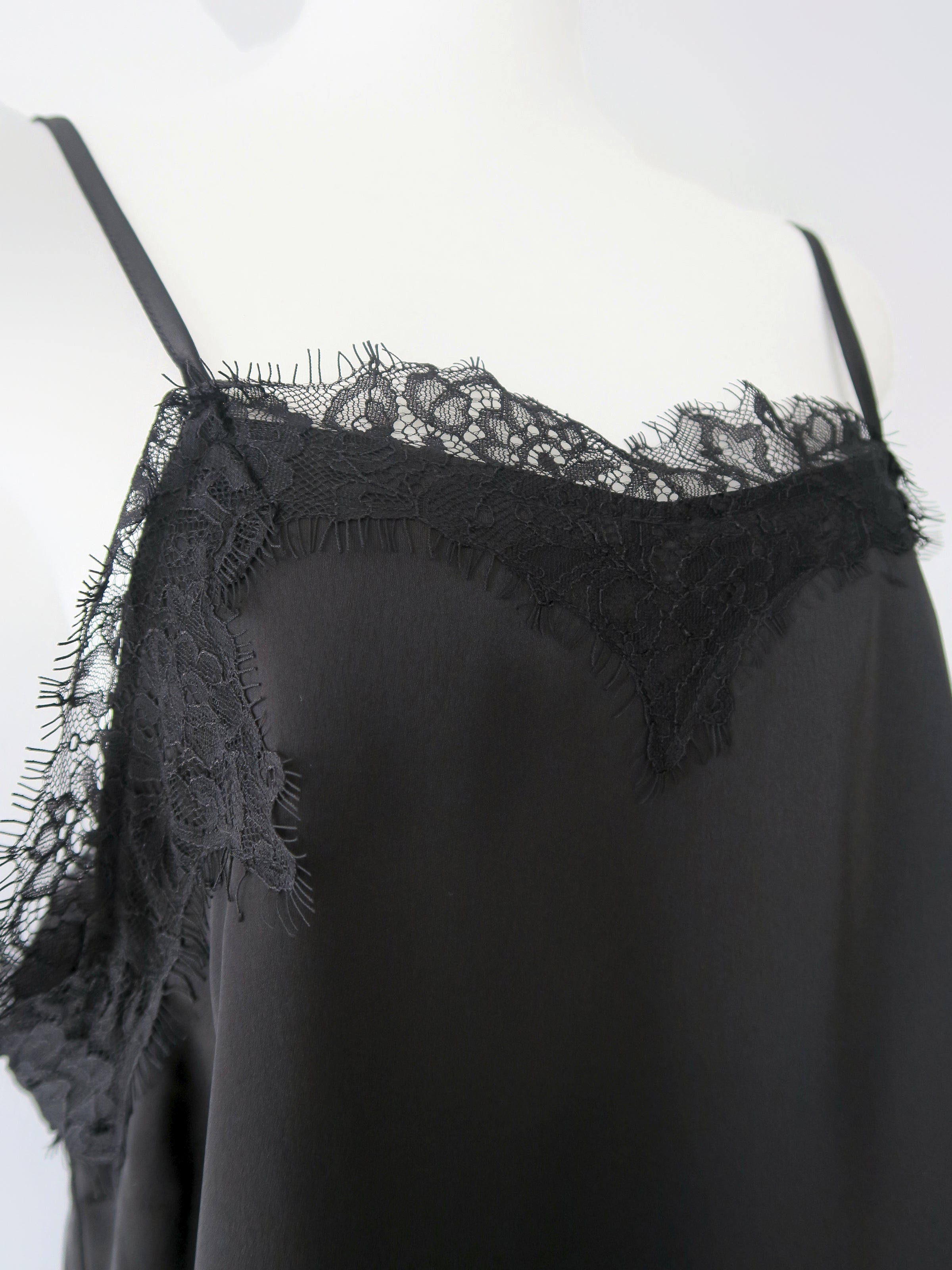 lace layered satin cami blouse