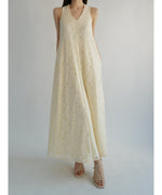 lace flare long dress