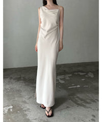 asymmetry drape cami dress