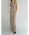 matte satin long skirt