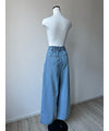 two tuck wide denim pants