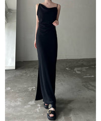 asymmetry drape cami dress