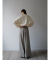 center tuck wide pants