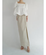 ( 9/18 20:00~ resale ) linen like zip long skirt