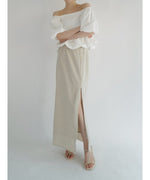 ( 9/18 20:00~ resale ) linen like zip long skirt