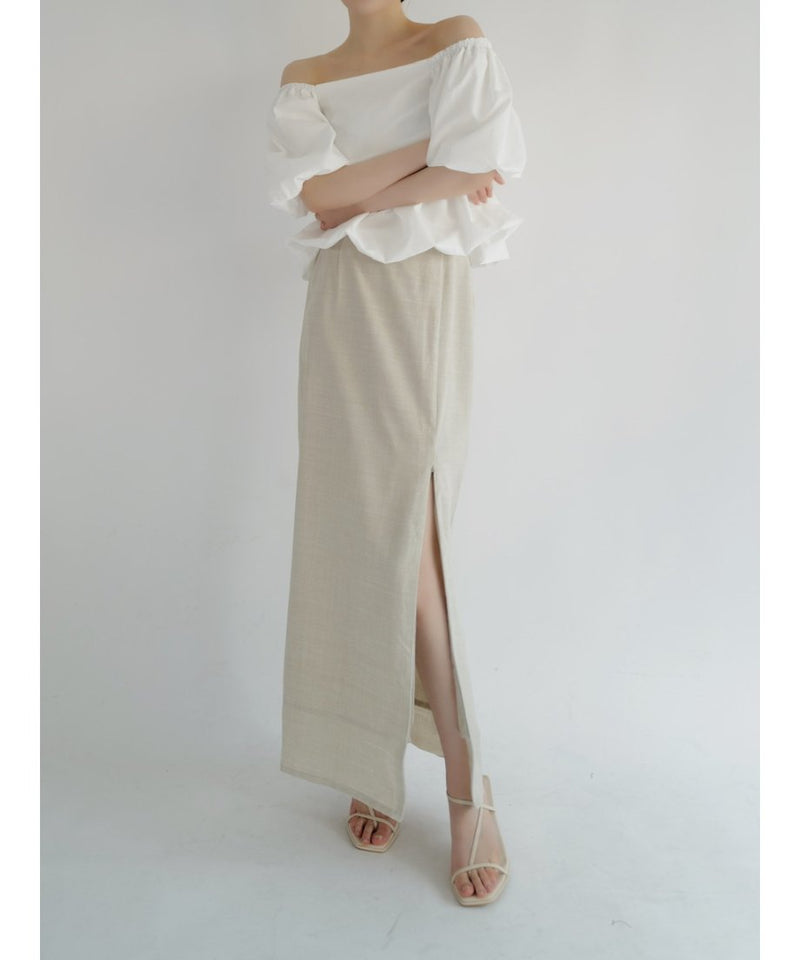 ( 9/18 20:00~ resale ) linen like zip long skirt