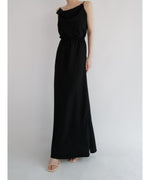 matte satin long skirt