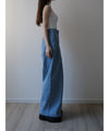 two tuck wide denim pants