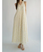 lace flare long dress