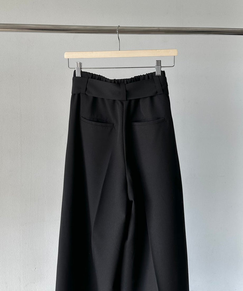 center tuck wide pants