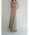 matte satin long skirt