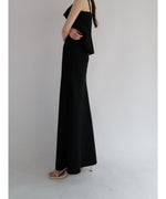 matte satin long skirt