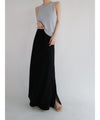 matte satin long skirt