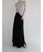 matte satin long skirt