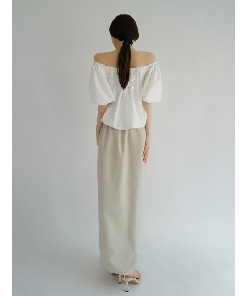 ( 9/18 20:00~ resale ) linen like zip long skirt