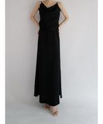 matte satin long skirt