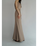 matte satin long skirt