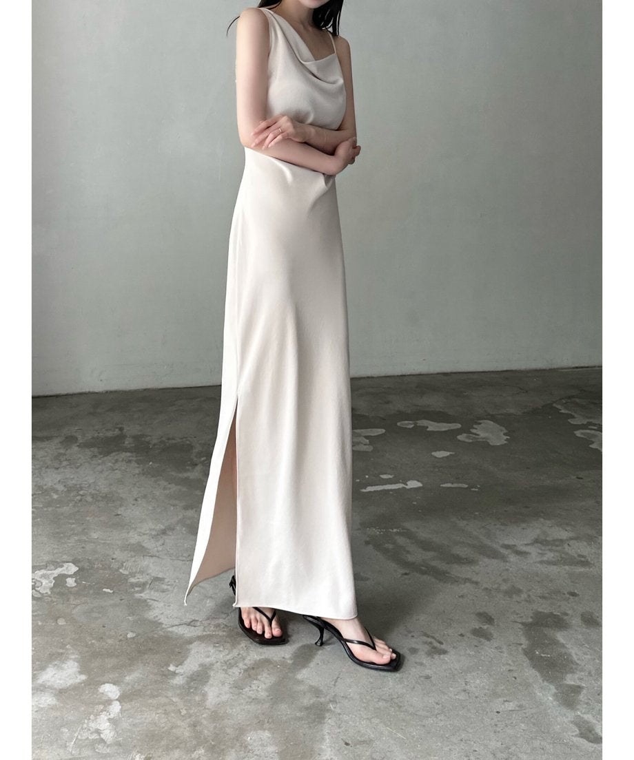 asymmetry drape cami dress – célon