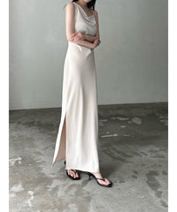 asymmetry drape cami dress