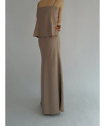 matte satin long skirt