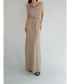 matte satin long skirt