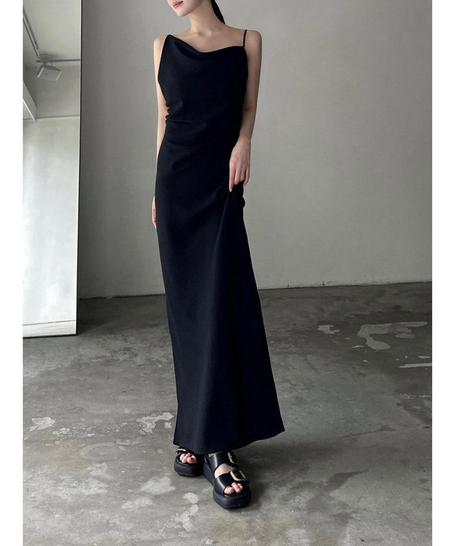 asymmetry drape cami dress