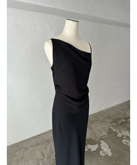 asymmetry drape cami dress