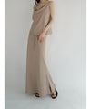 matte satin long skirt