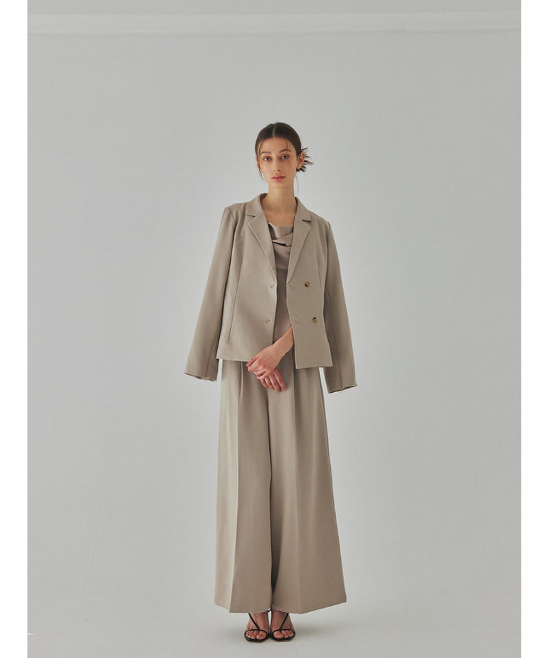 center tuck wide pants