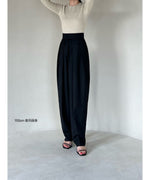 tweed tuck wide pants