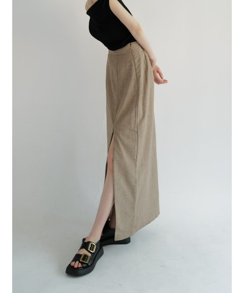 ( 9/18 20:00~ resale ) linen like zip long skirt