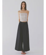 center tuck wide pants